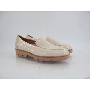 Vionic Shoes Kensley Women 9.5 Wide Ivory Patent Leather Comfort Loafer Chunky